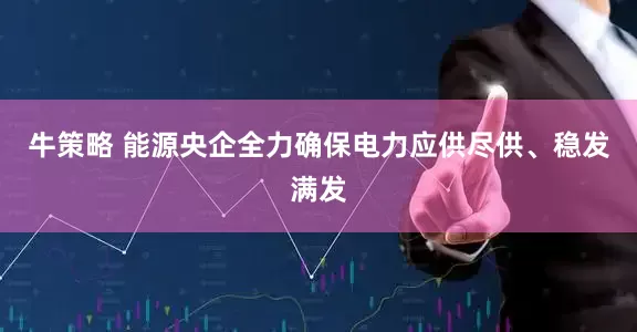 牛策略 能源央企全力确保电力应供尽供、稳发满发